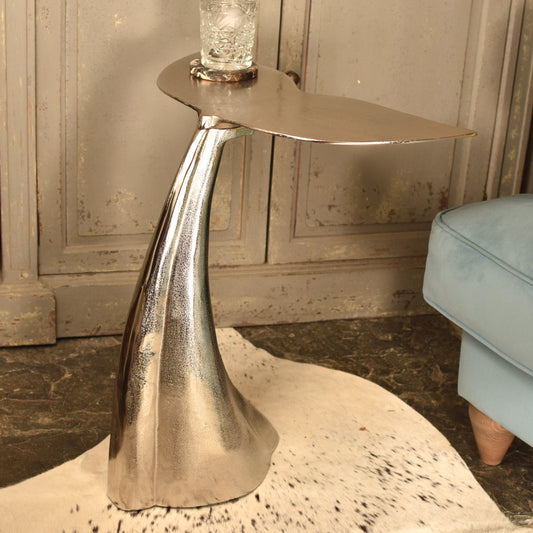Whale Tail Side Table - Silver