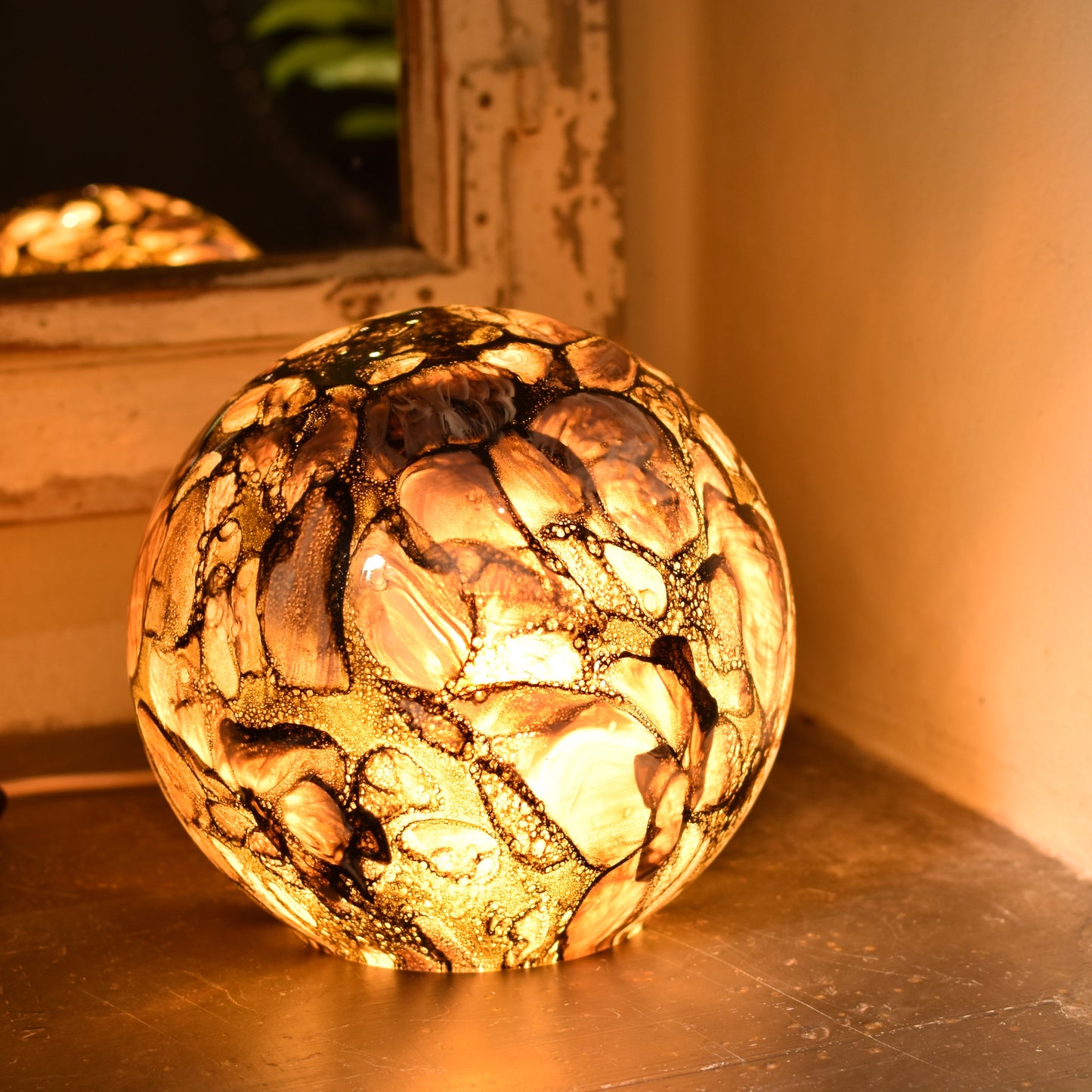 Mountain Springs Quartz Handblown Glass Lamp - Sphere Small