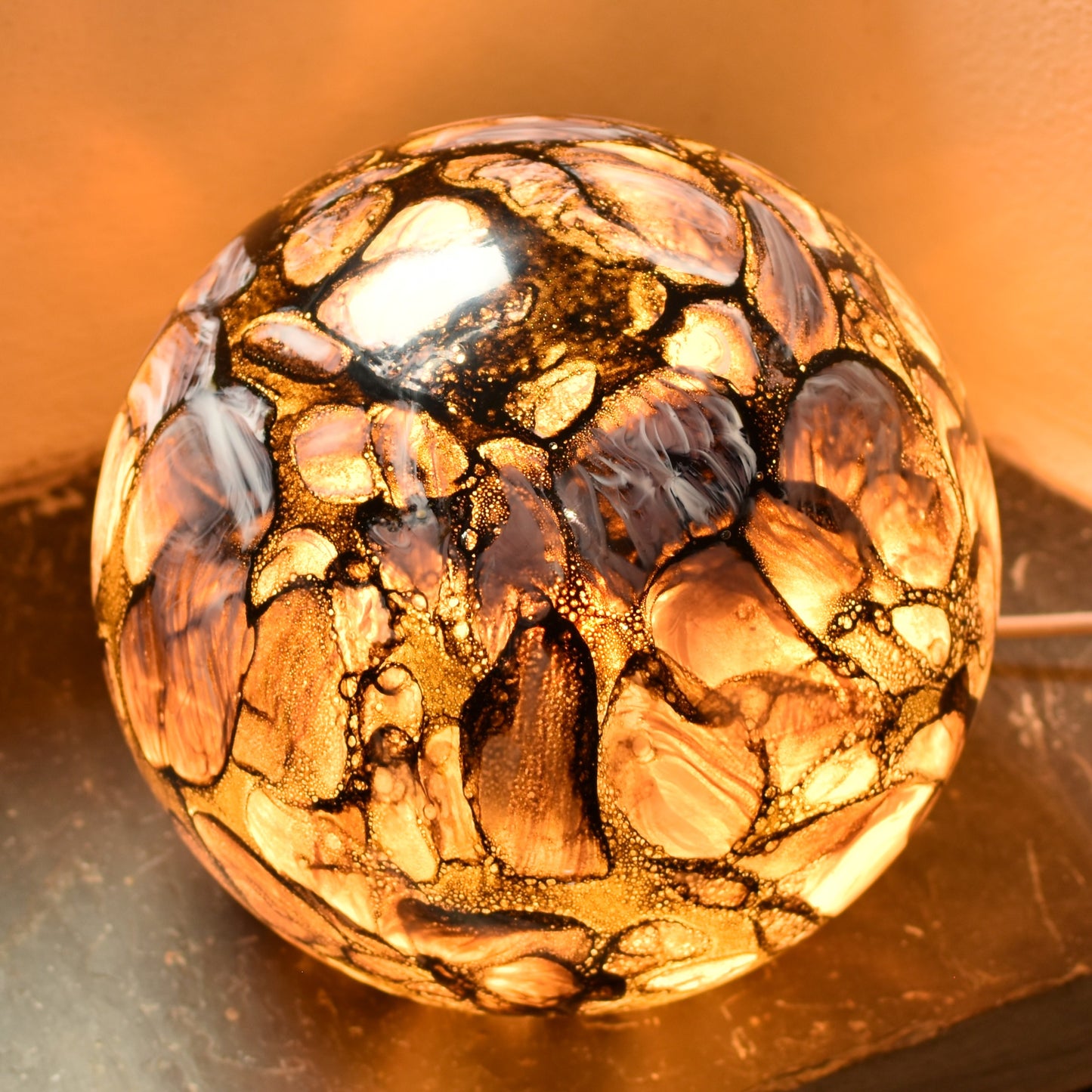 Mountain Springs Quartz Handblown Glass Lamp - Sphere Small