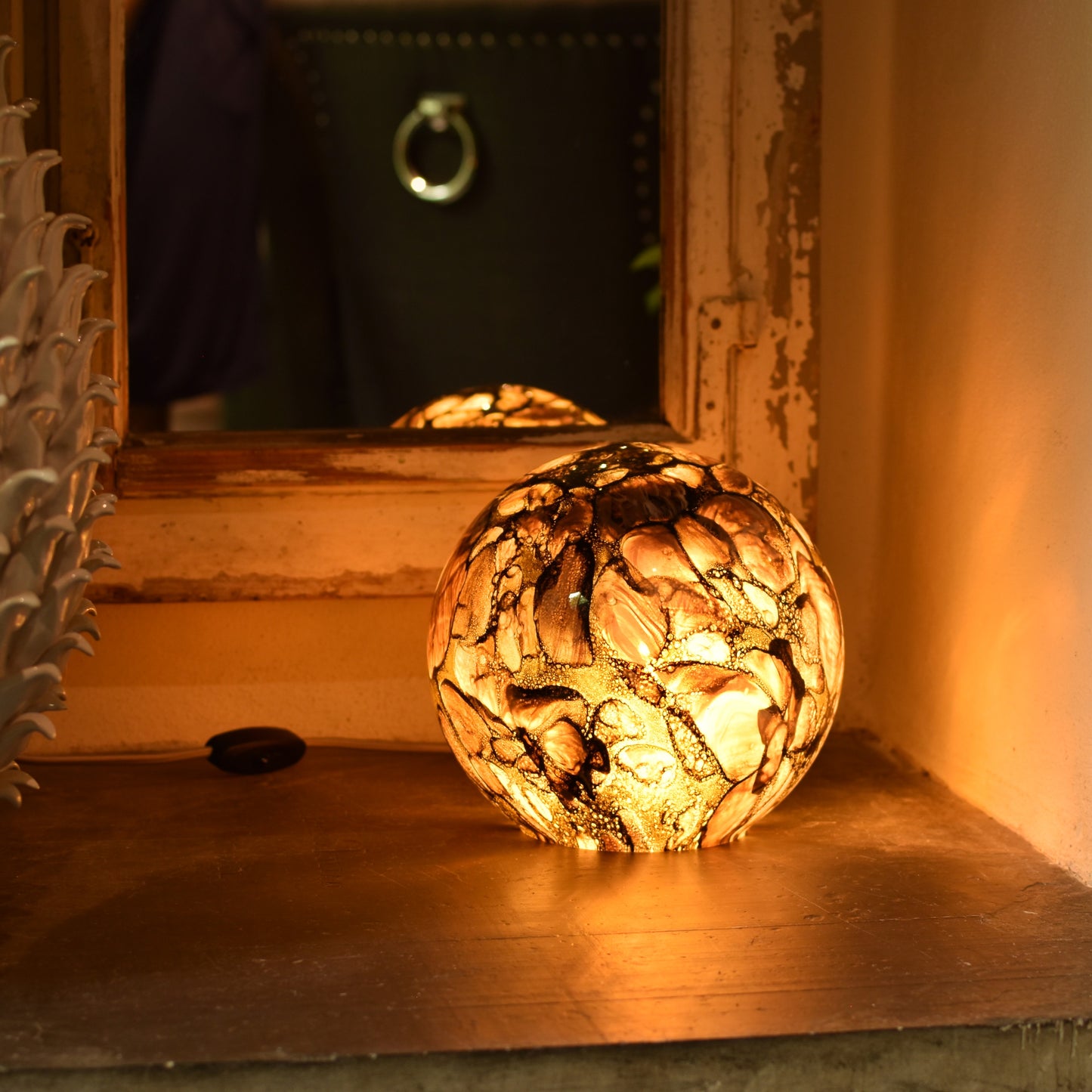 Mountain Springs Quartz Handblown Glass Lamp - Sphere Small
