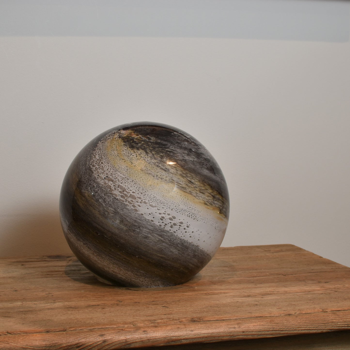 Stormy Skies Handblown Glass Lamp - Sphere Small