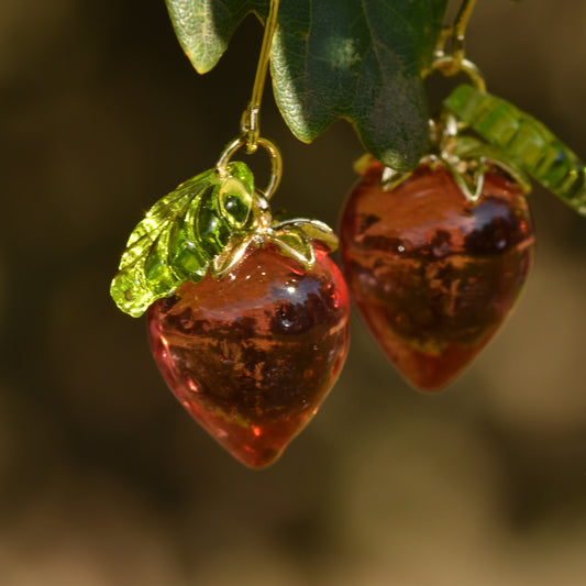 Strawberry Fruit Resin Earrings