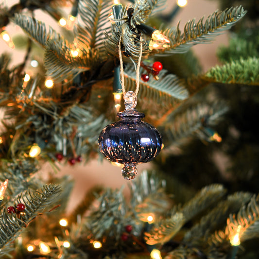 Victorian Coach - Egyptian Glass Bauble - Blue - Small