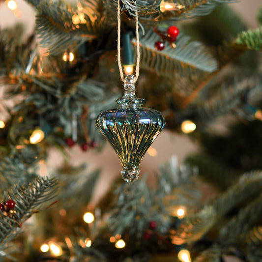 Victorian Lantern - Egyptian Glass Bauble - Jade Green - Small