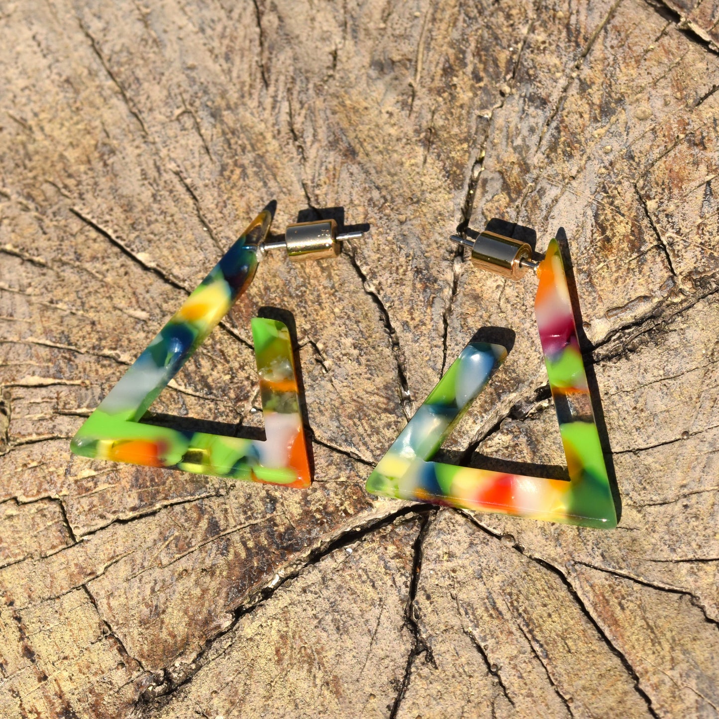 Triangular Hoop Earring - Tropical