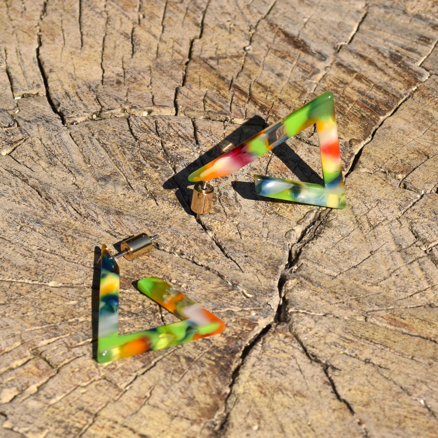 Triangular Hoop Earring - Tropical