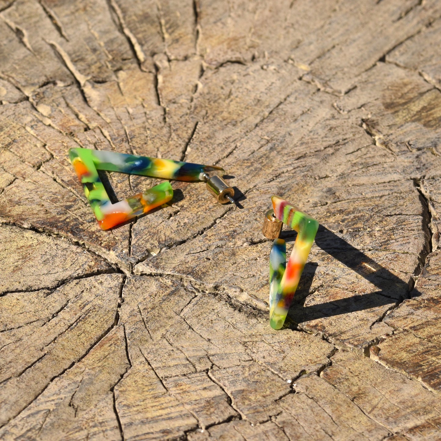 Triangular Hoop Earring - Tropical
