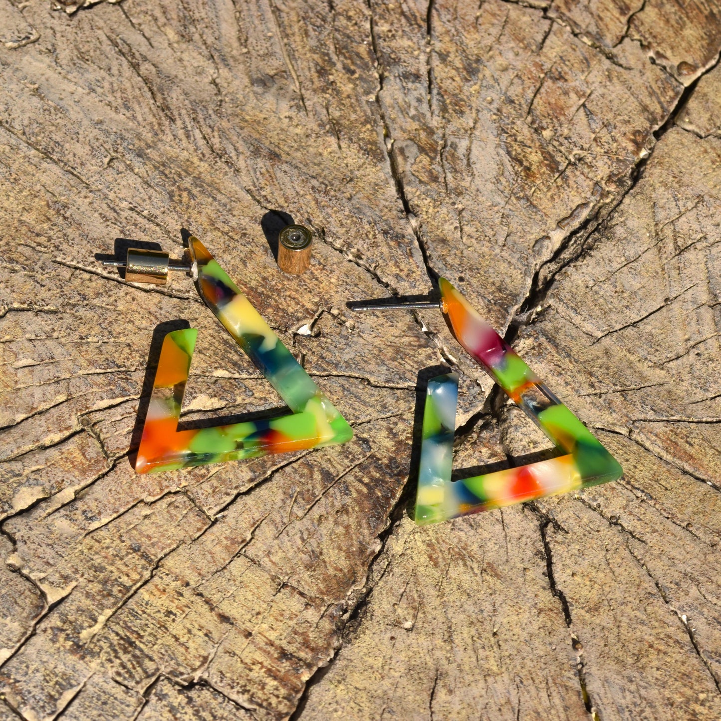 Triangular Hoop Earring - Tropical