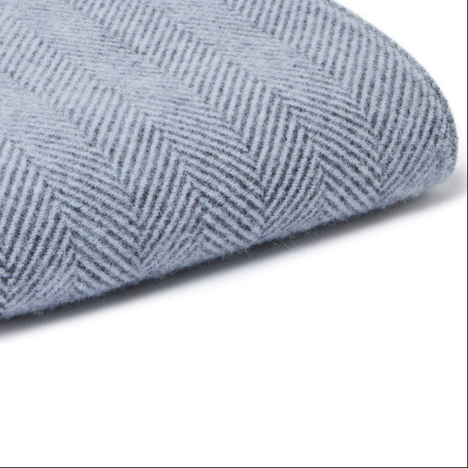 Powder Blue & Charcoal Grey Wool Throw / Blanket