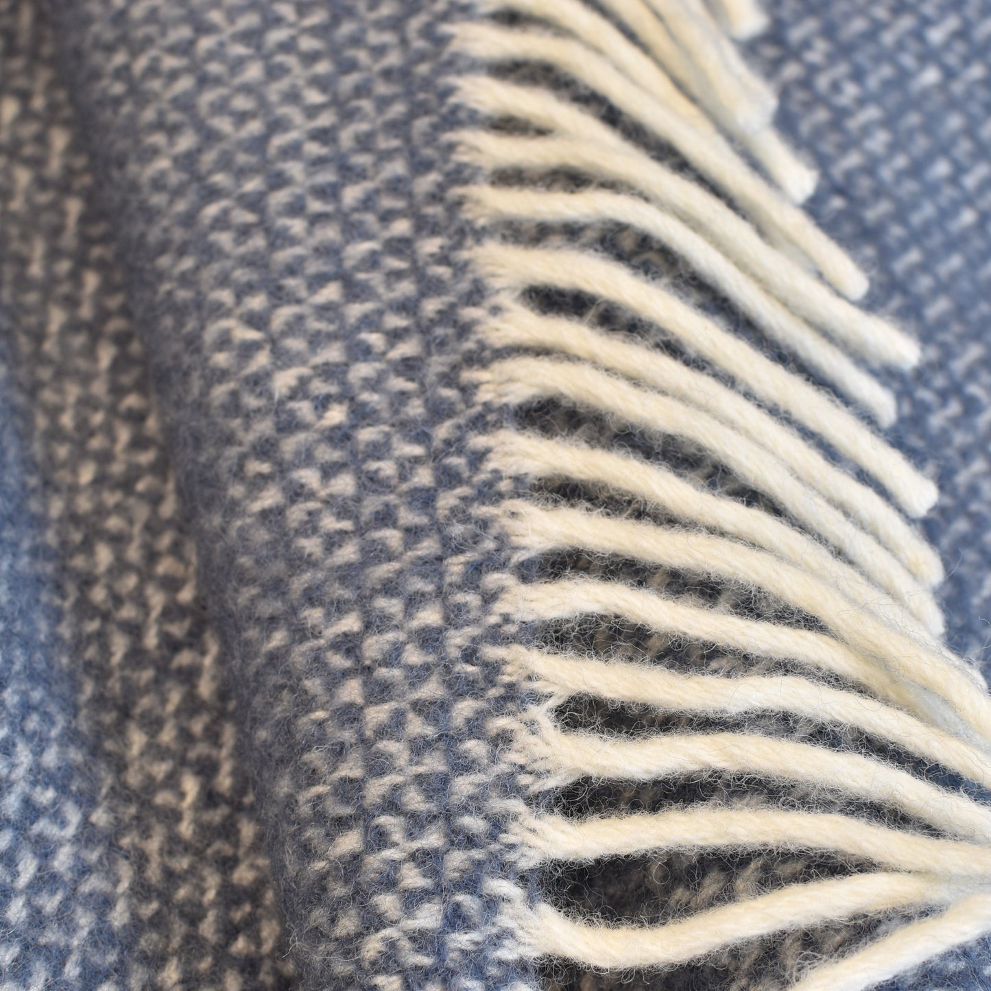 Slate Grey & Off White Windmill Pure Wool Throw