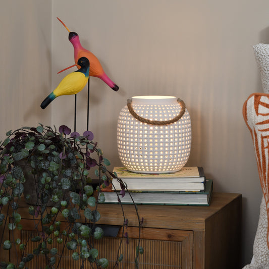 Ceramic Lantern Lamp - White