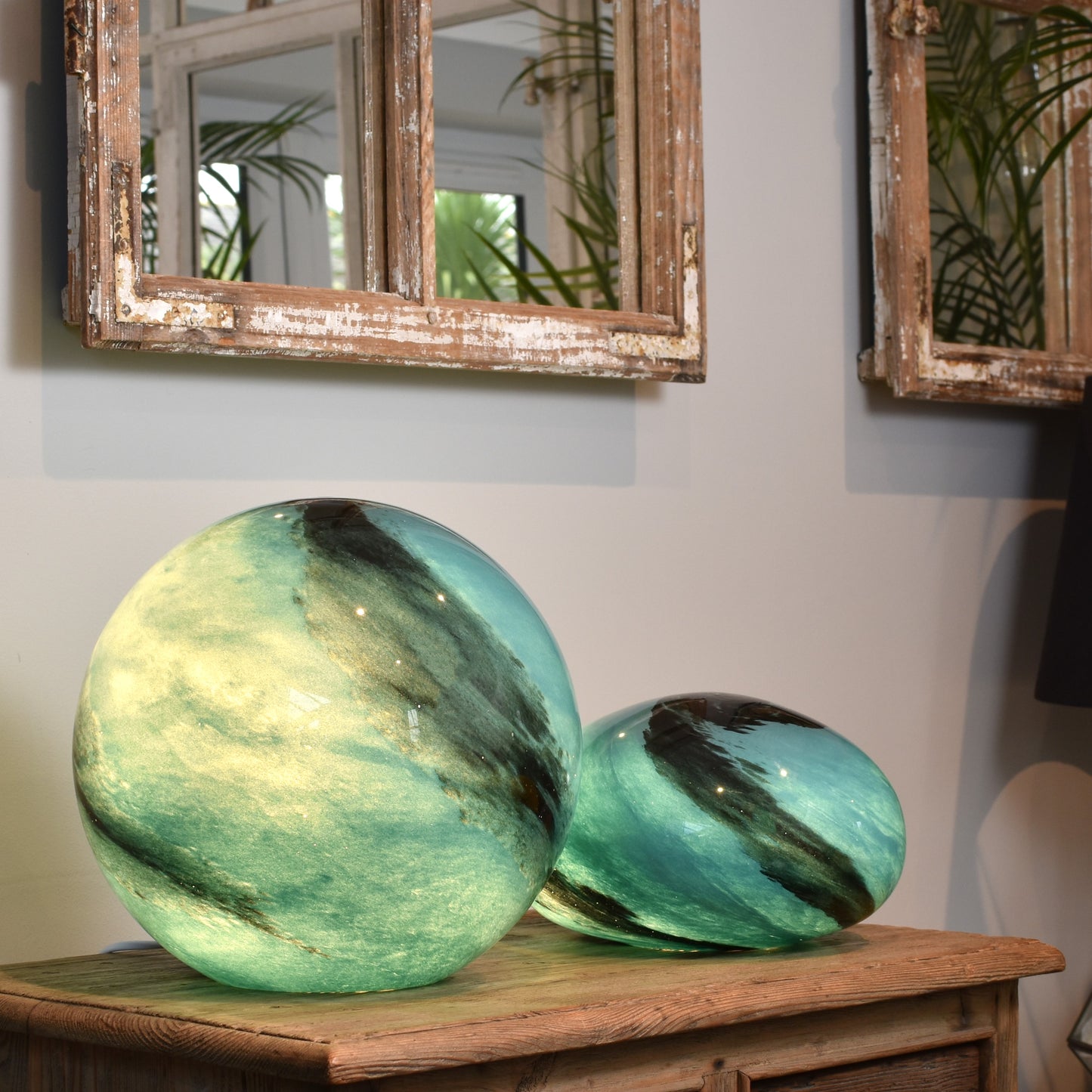 Aqua Glass Lamp - Sphere Large