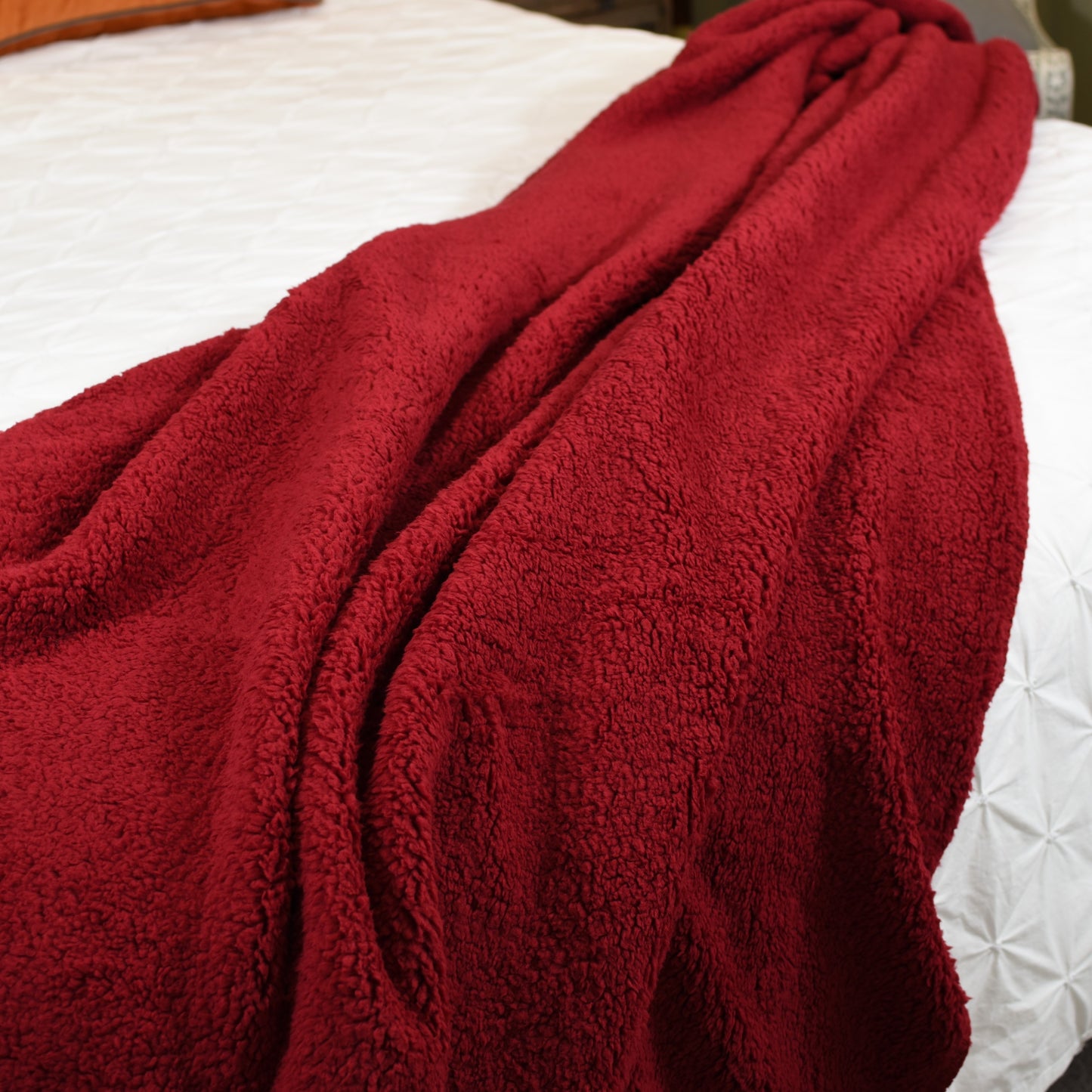 Wine Red Fleece Throw