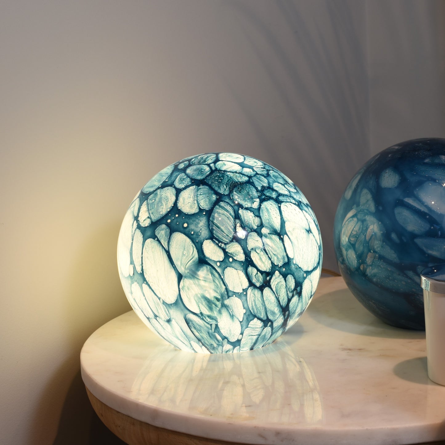 Blue Quartz Handblown Glass Lamp - Sphere Small