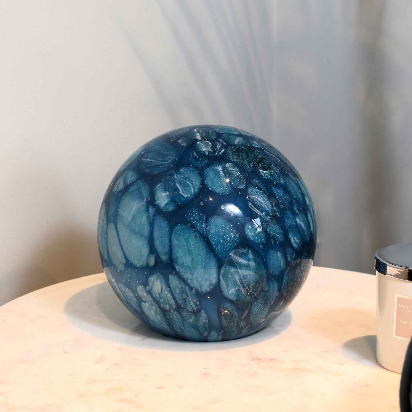 Blue Quartz Handblown Glass Lamp - Sphere Small