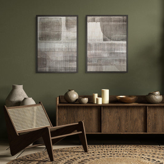 Monochrome Graphics Pair Of Framed Prints