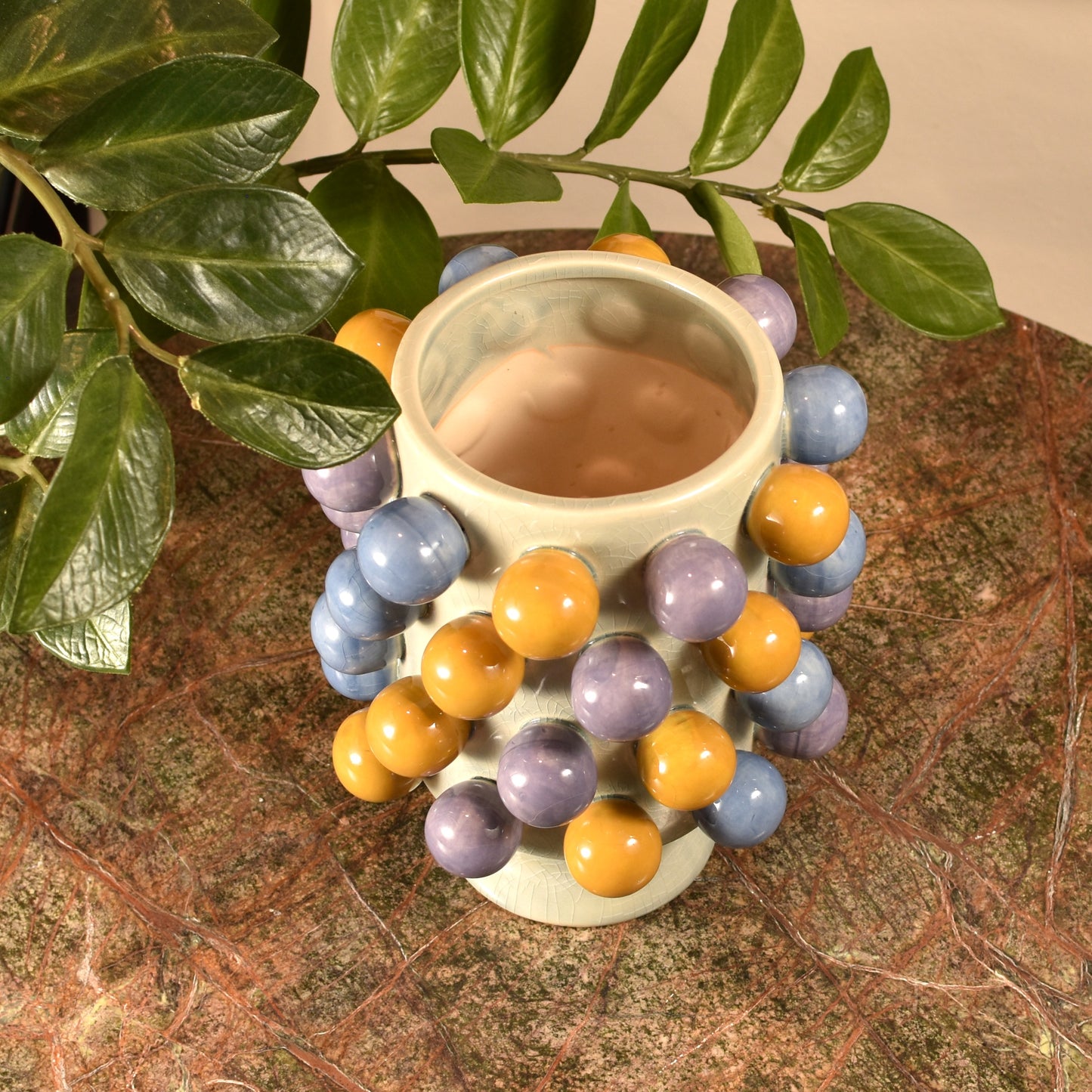 Bobble Pom Pom Vase - Grey