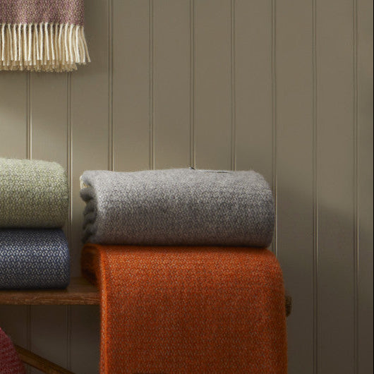 Pumpkin Orange Windmill Pure Wool Throw / Blanket