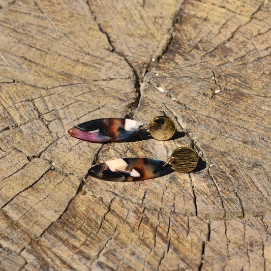 Carla Droplet Earring - Grey & Purples