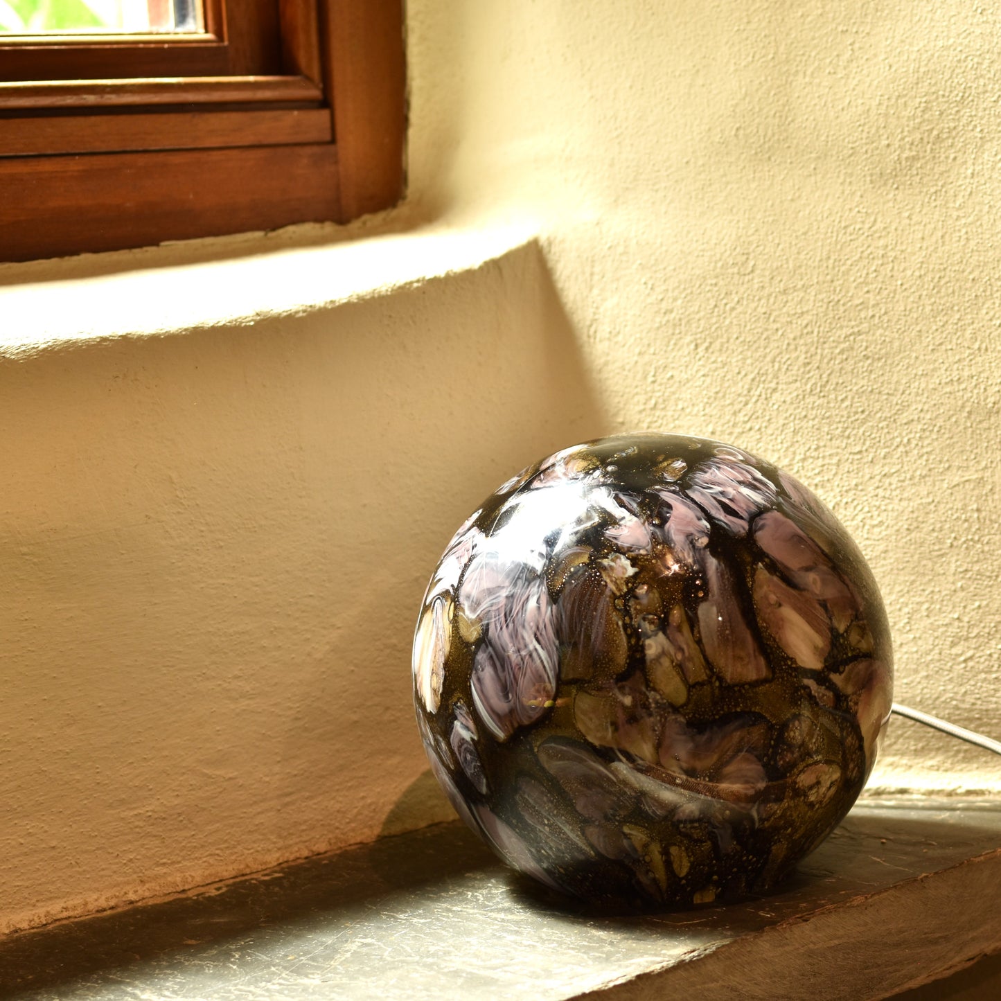 Mountain Springs Quartz Handblown Glass Lamp - Sphere Small