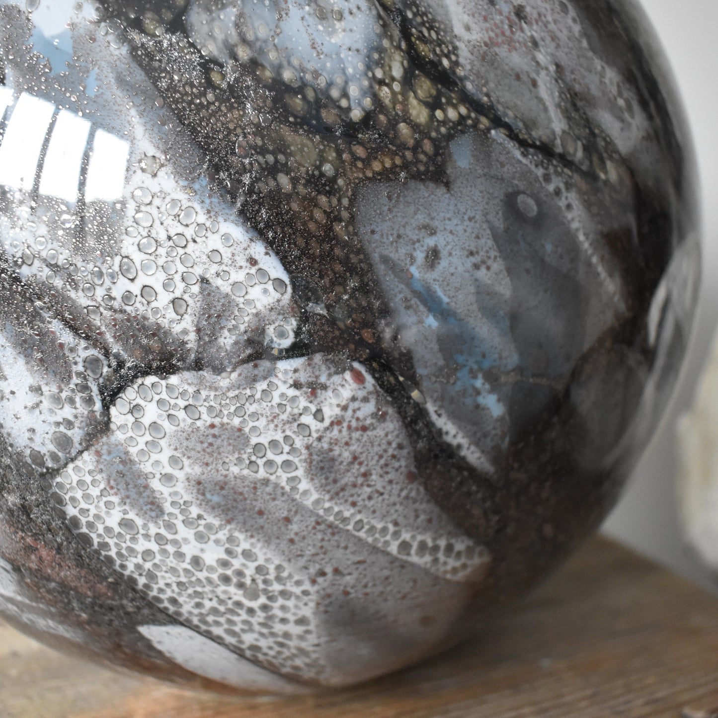 Smoked Quartz Handblown Glass Lamp - Sphere Large