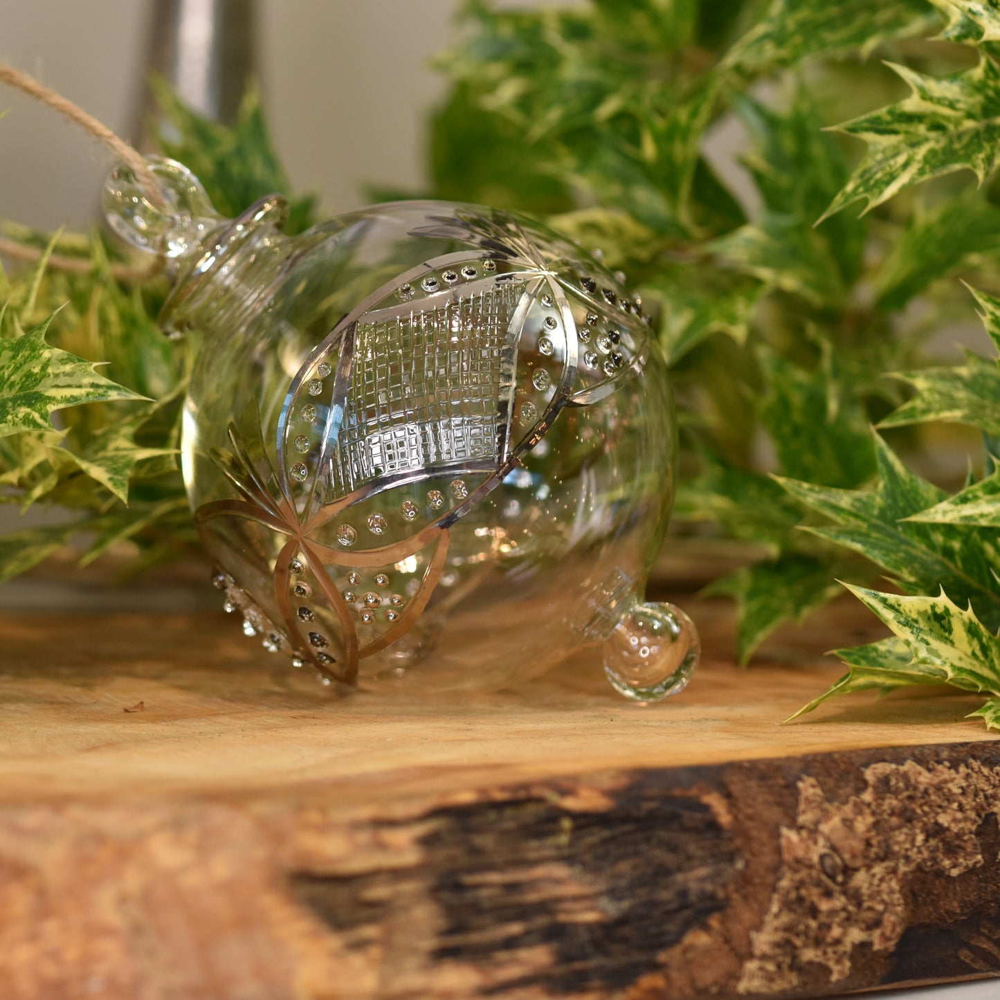 Gatsby Handblown Glass Bauble - Silver & Clear - Large