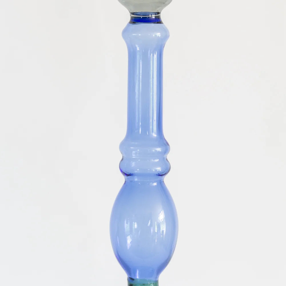 Blue & Green Glass Candle Stick