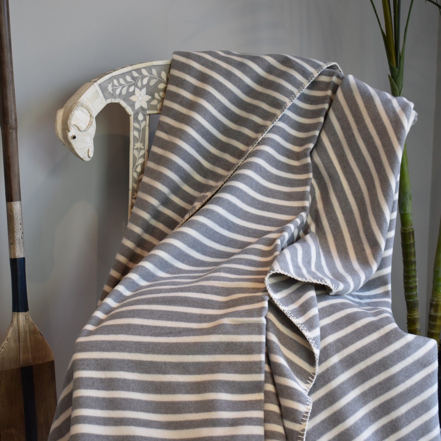 Grey Stripe Throw