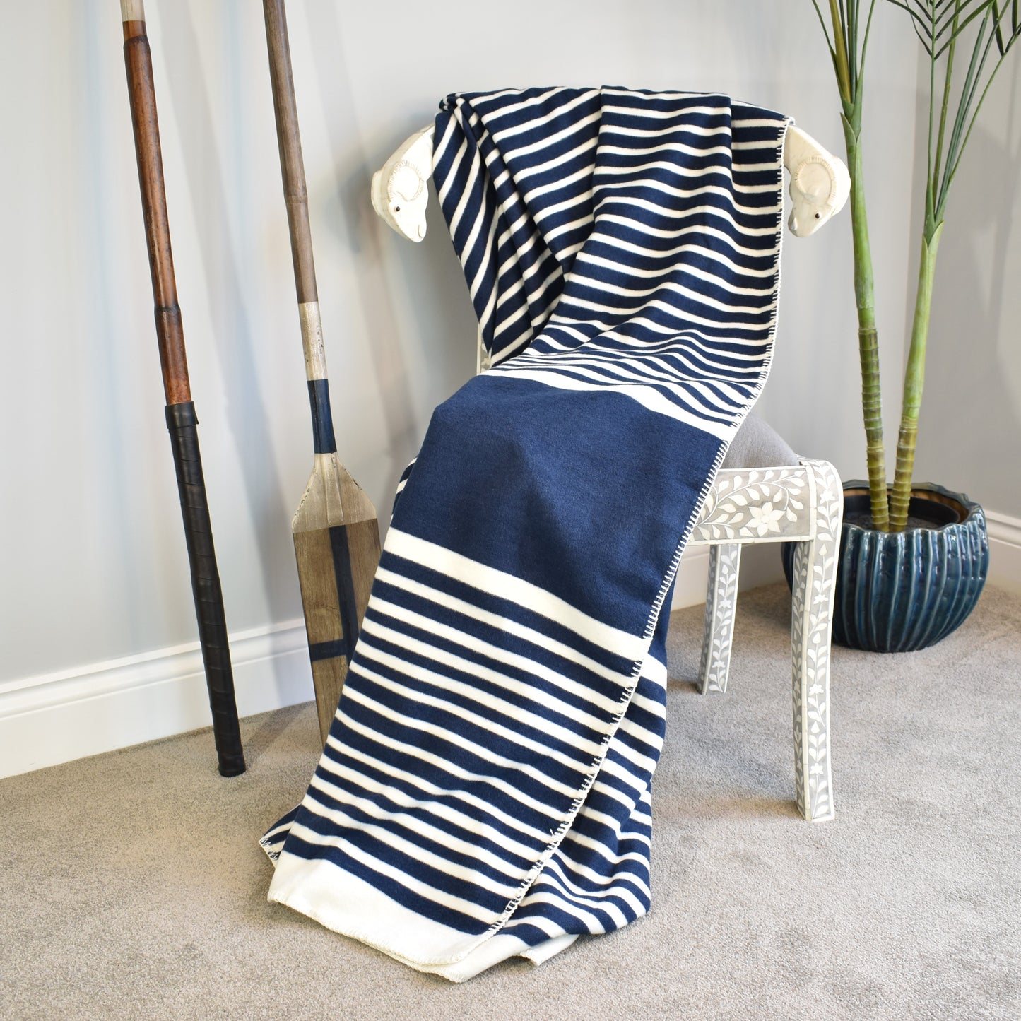Blue Stripe Throw