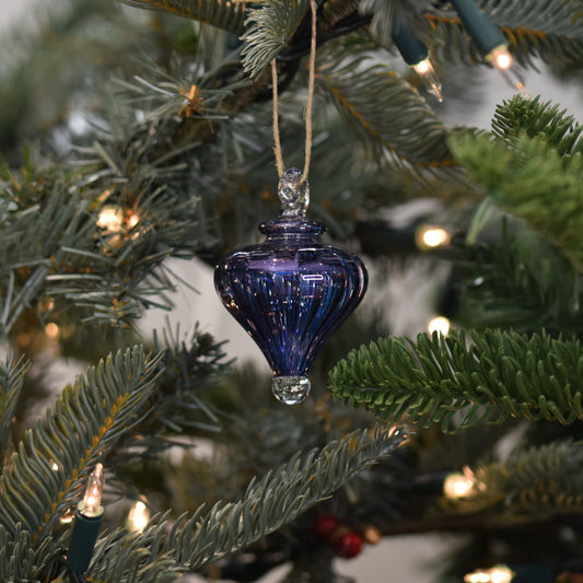 Victorian Lantern - Egyptian Glass Bauble - Blue - Small