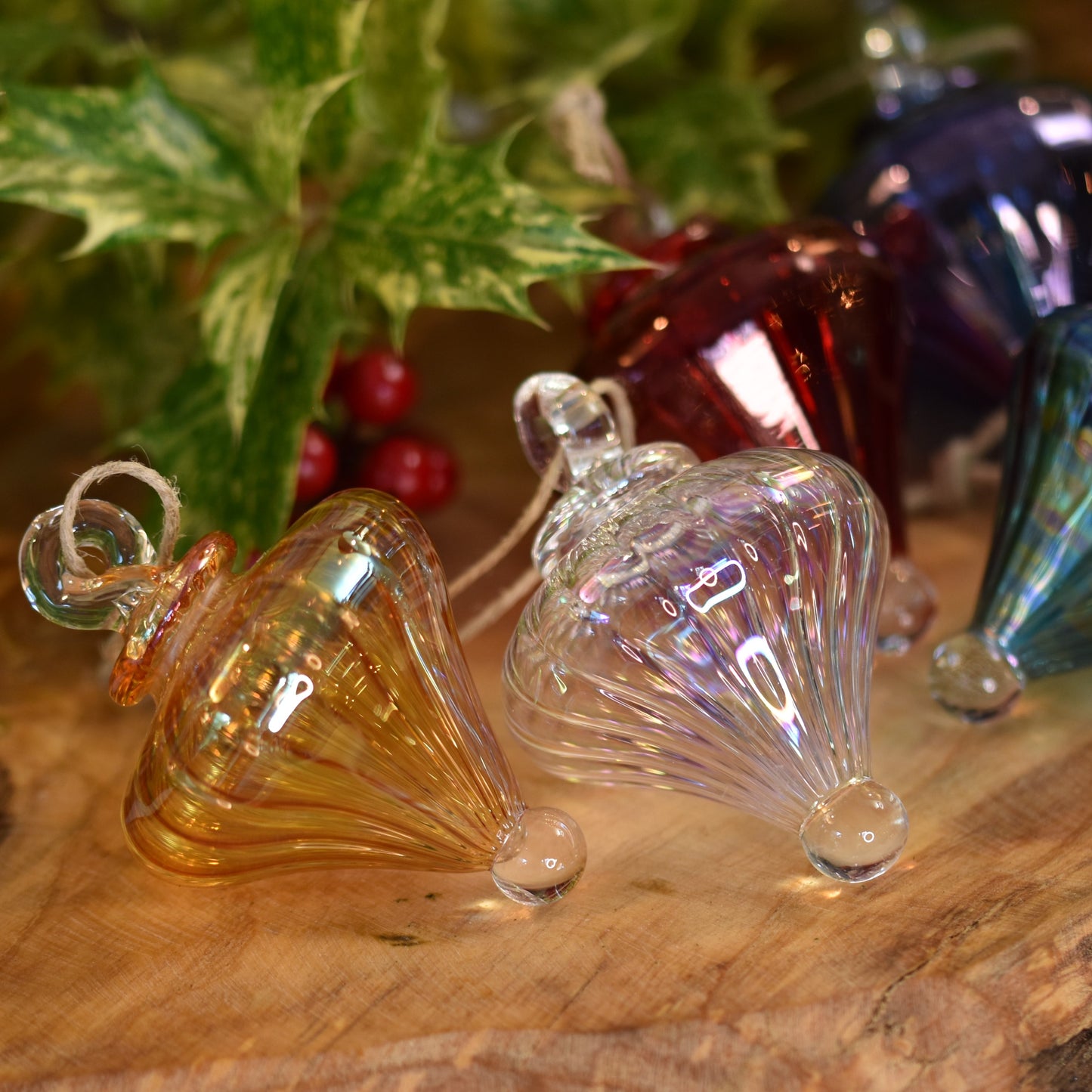 Victorian Lantern - Egyptian Glass Bauble - Amber - Small