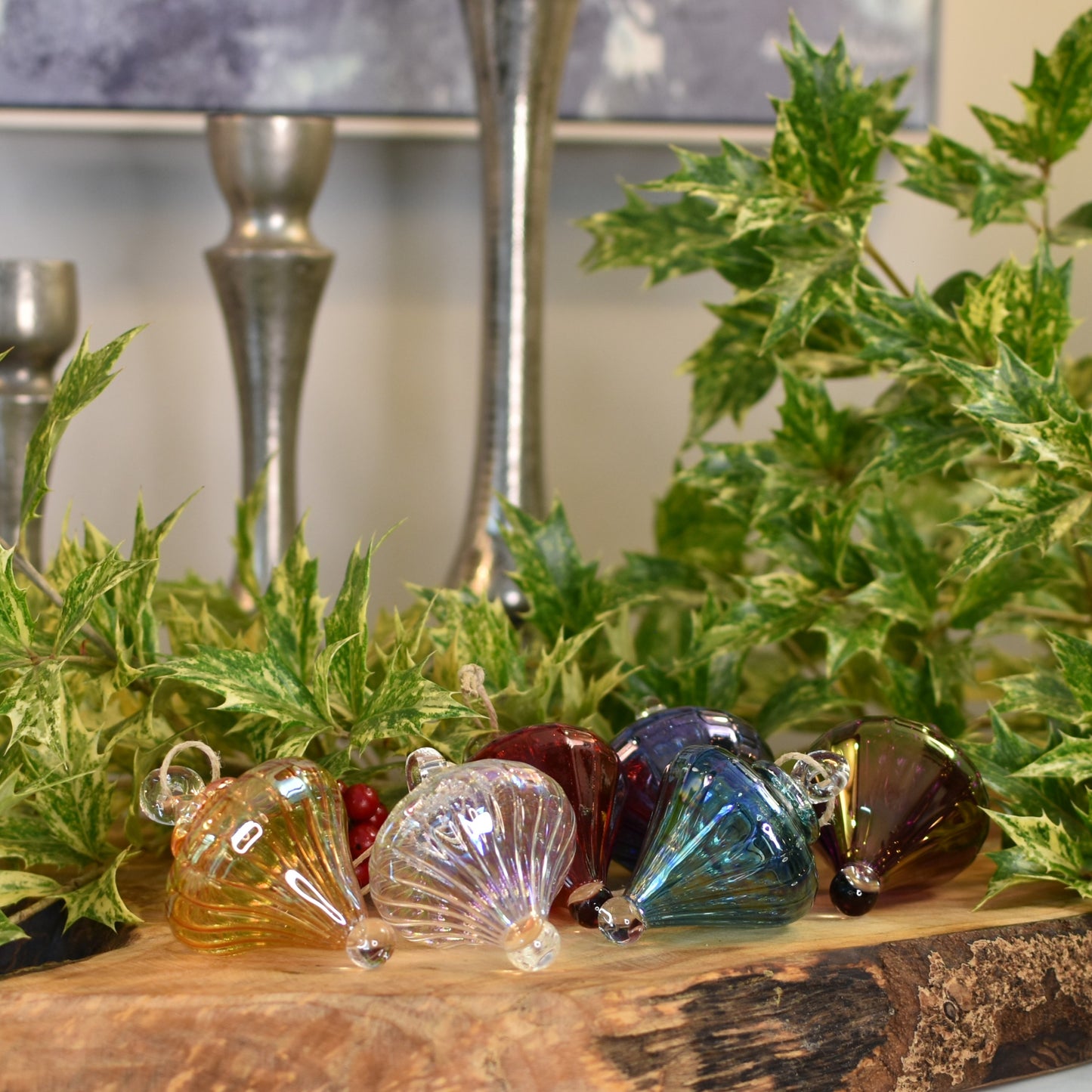 Victorian Lantern - Egyptian Glass Bauble - Clear Iridescent - Small