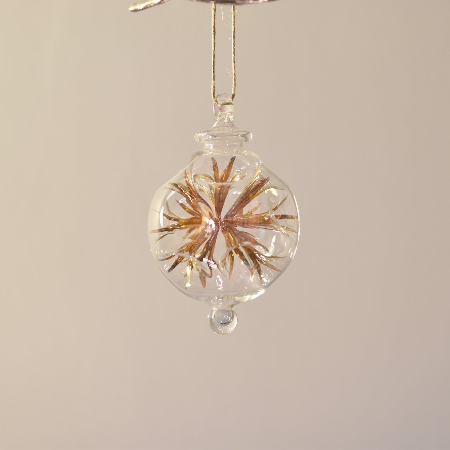 Retro Trumpets Handblown Glass Bauble - Gold - Large