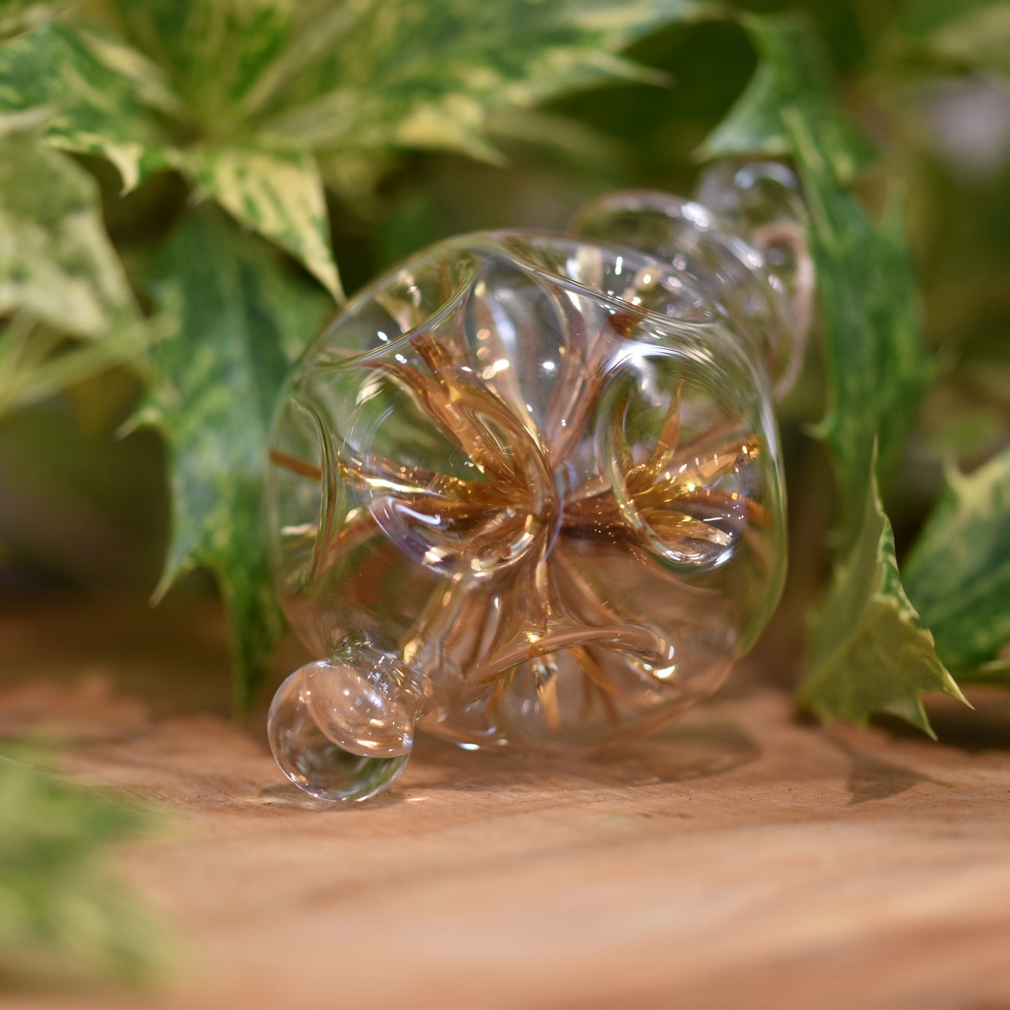 Retro Trumpets Handblown Glass Bauble - Gold - Small