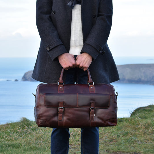 Dark Tan Rhode Leather Weekend Holdall