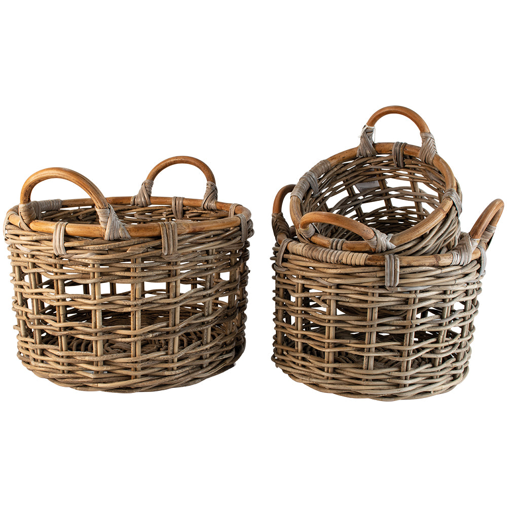 Open Weave Baskets - Set of Three