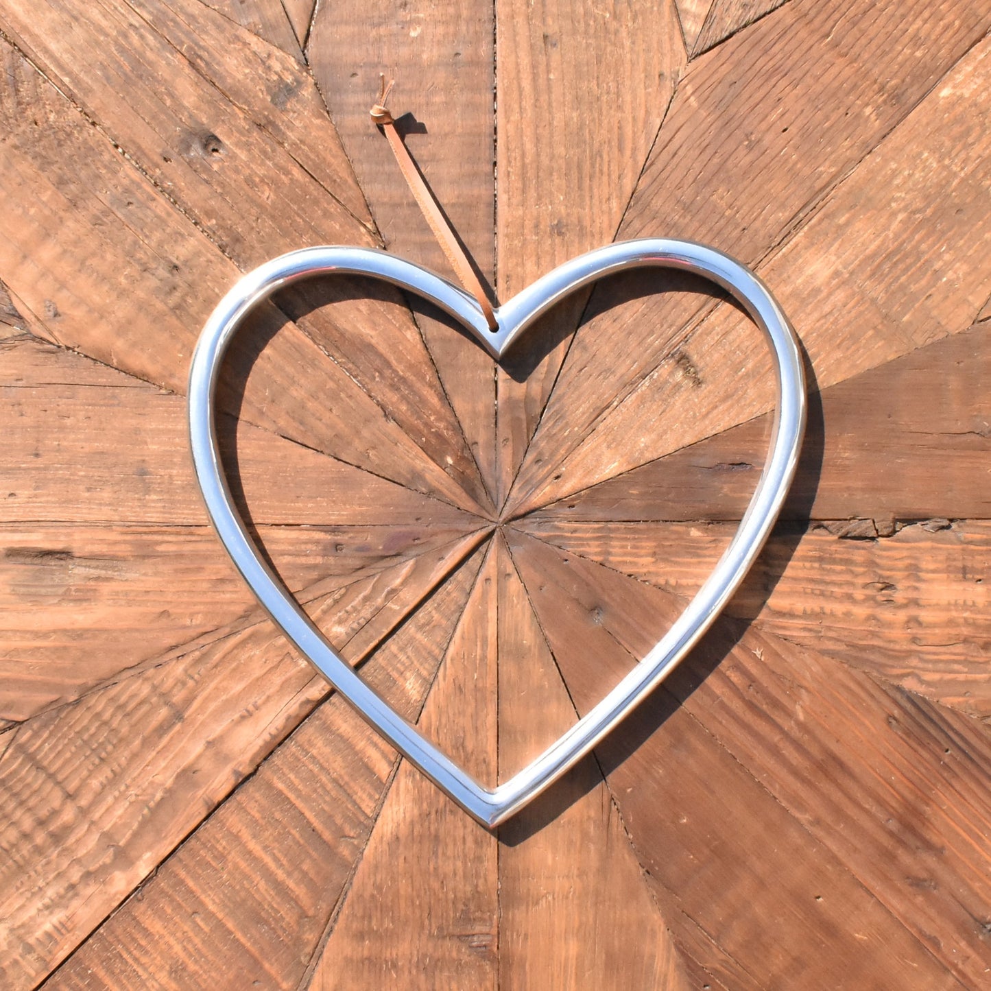 Silver Metal Hanging Heart - Large