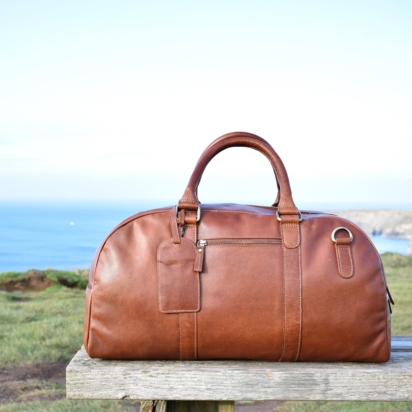 Tan Leather Weekend Holdall