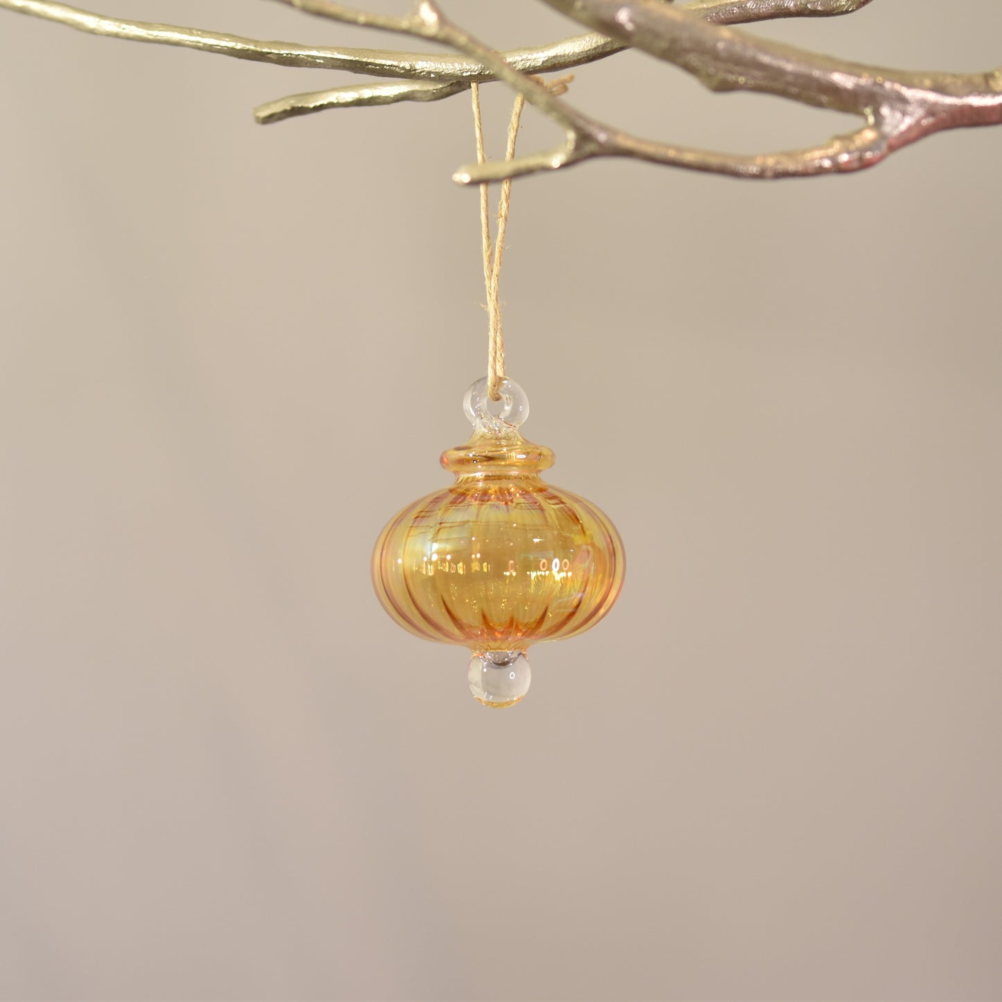 Victorian Coach - Egyptian Glass Bauble - Amber - Small
