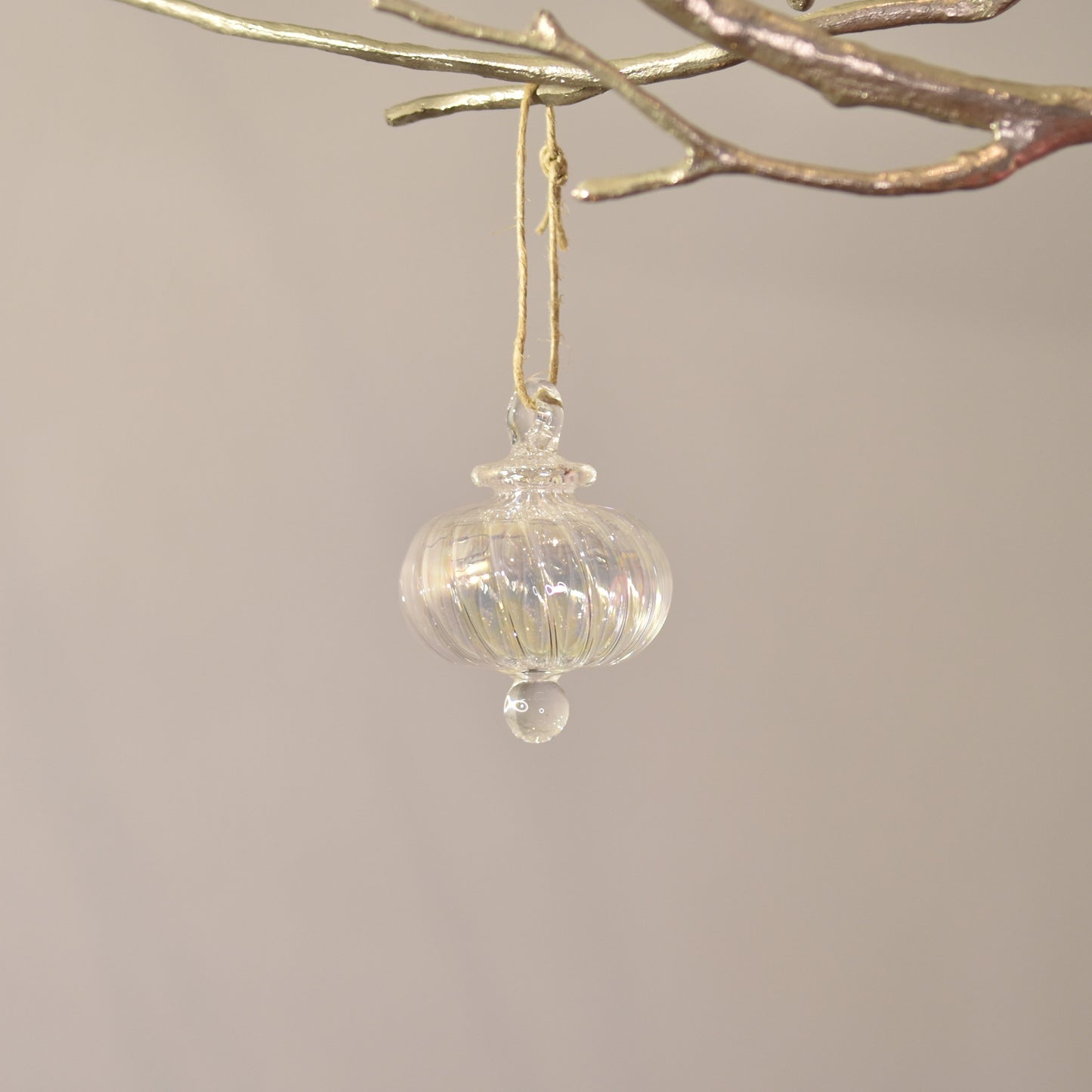 Victorian Coach - Egyptian Glass Bauble - Clear Iridescent - Small