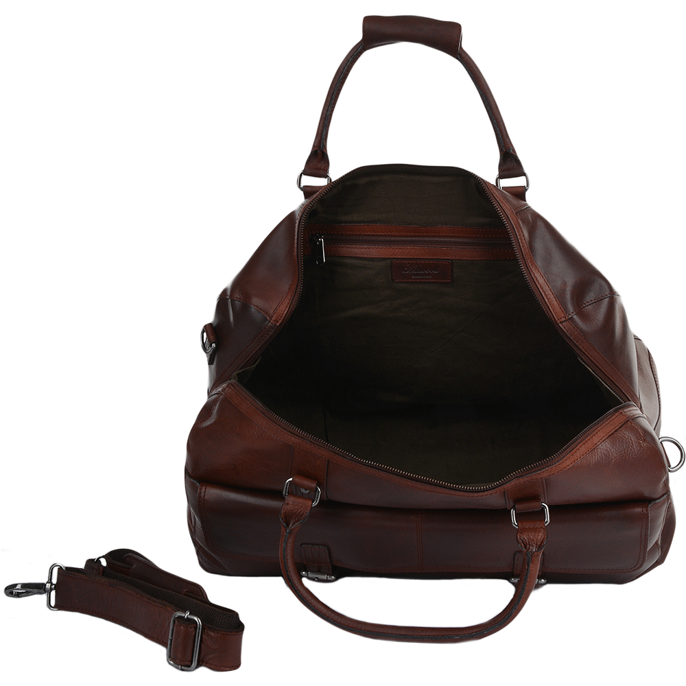 Dark Tan Rhode Leather Weekend Holdall