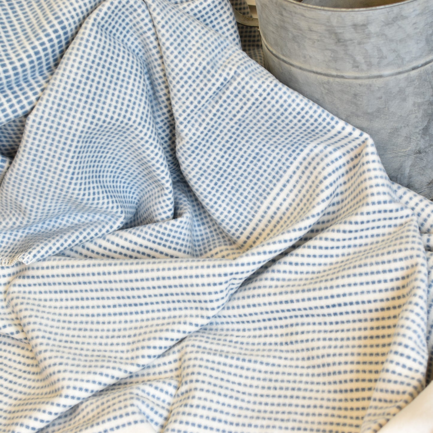 Blue & Cream Dot & Dash Throw