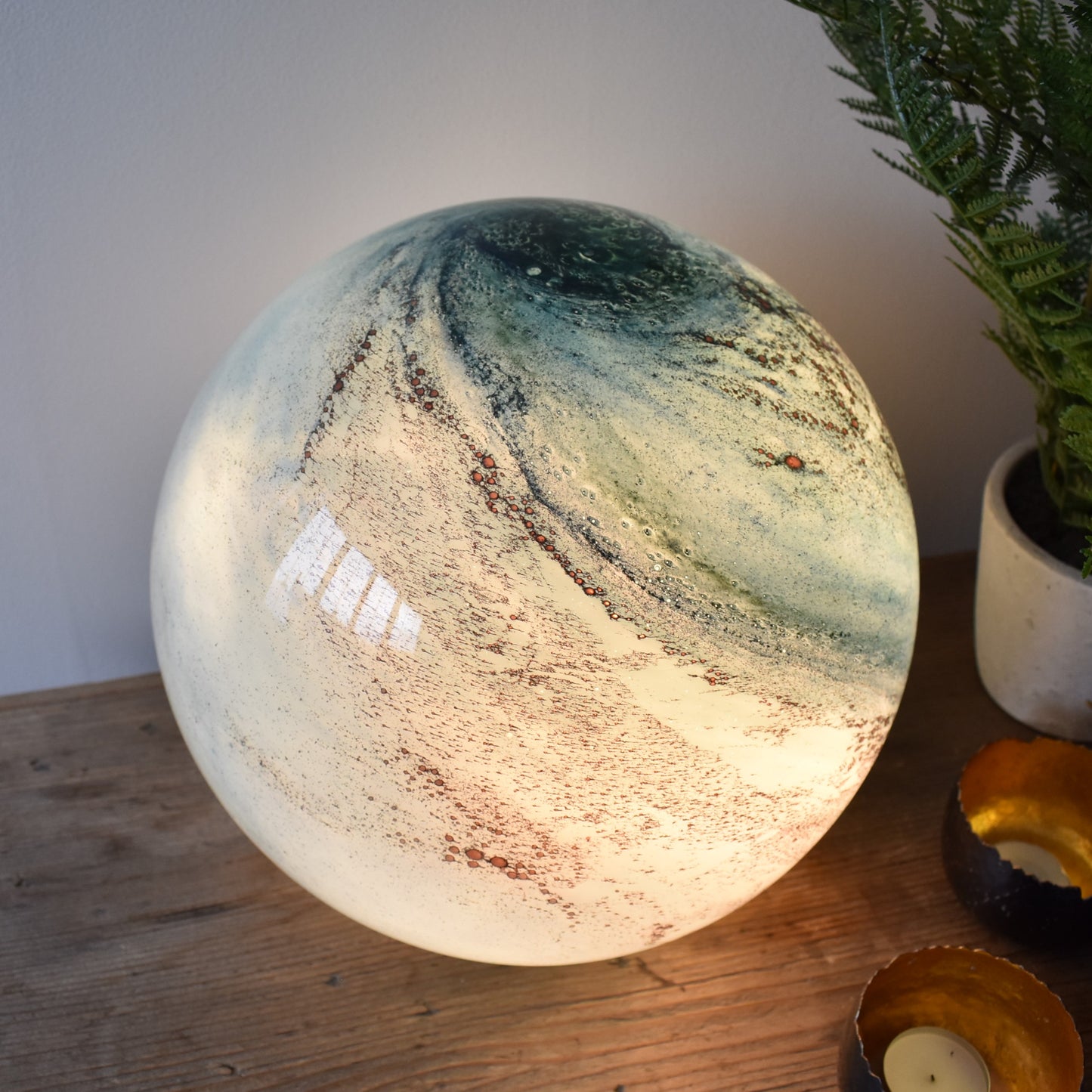 Copper Cloud Glass Lamp - Sphere Large