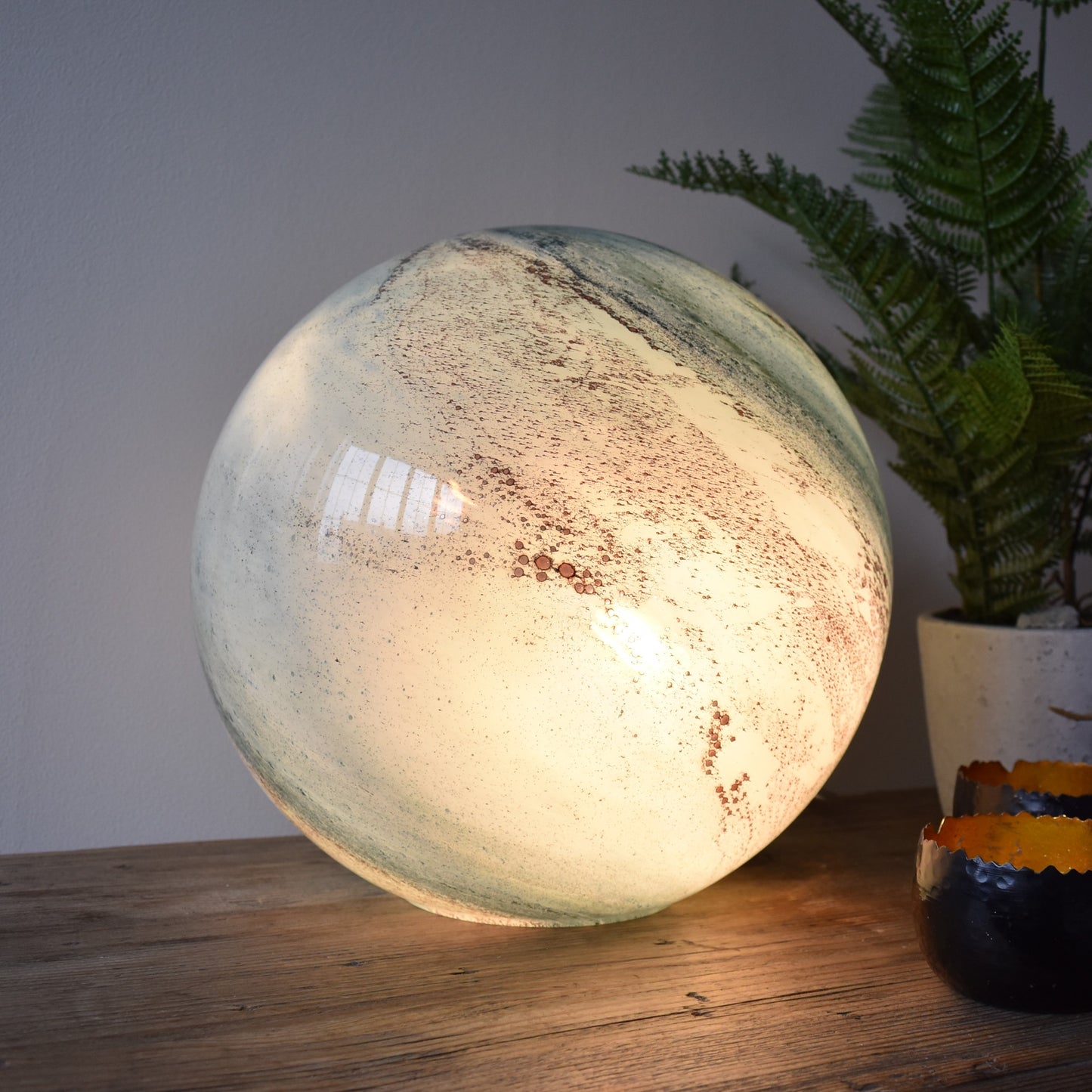 Copper Cloud Glass Lamp - Sphere Large