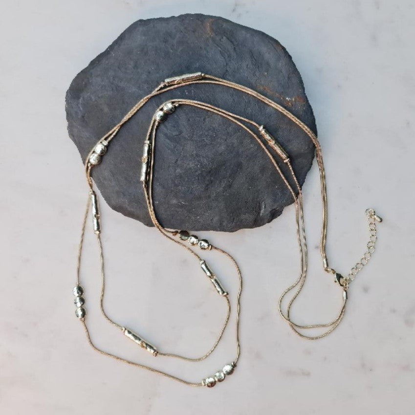 Hearts Detail Double Necklace