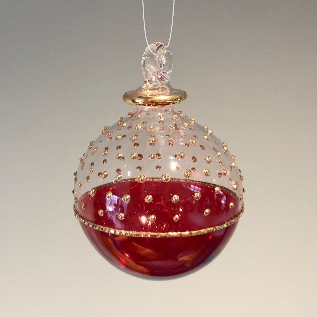 Horizon Handblown Glass Bauble - Red - Large
