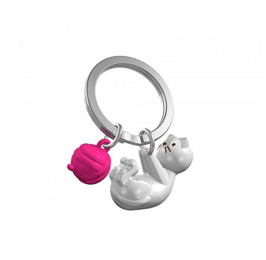 Cat & Ball Keyring