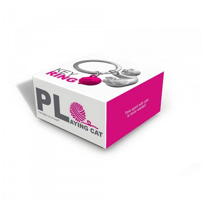 Cat & Ball Keyring