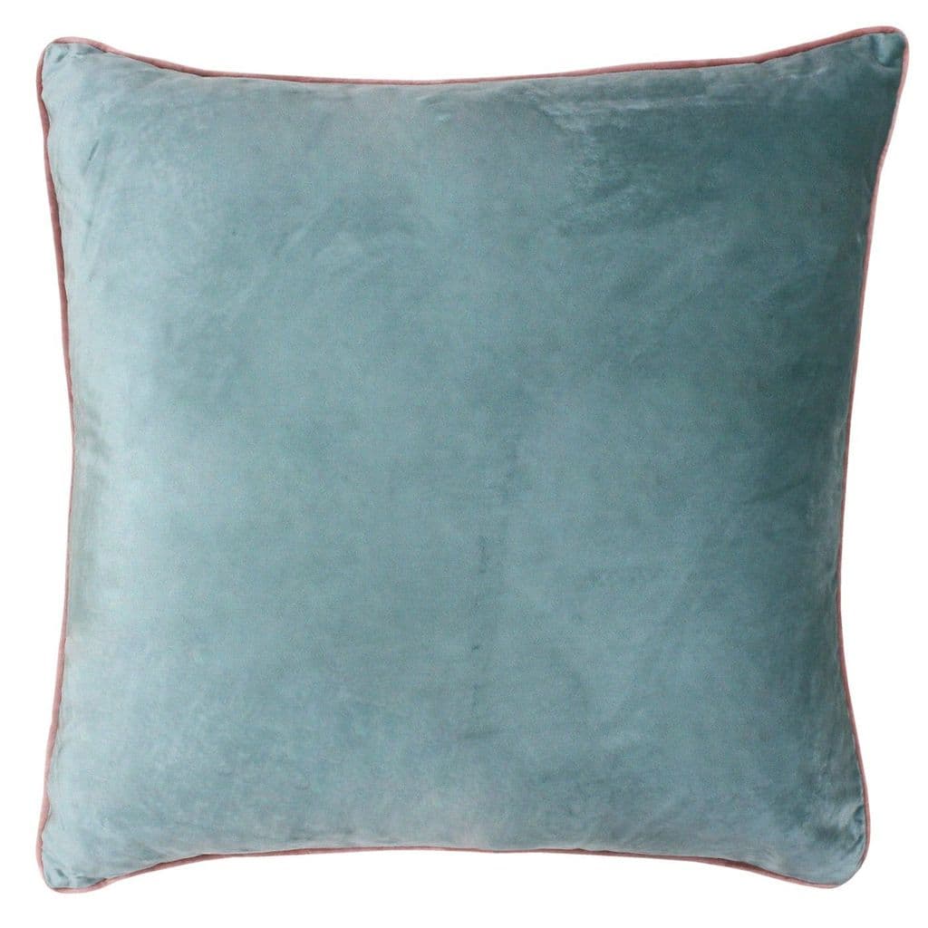 Mineral Aqua Green & Blush 55cm Velvet Cushion