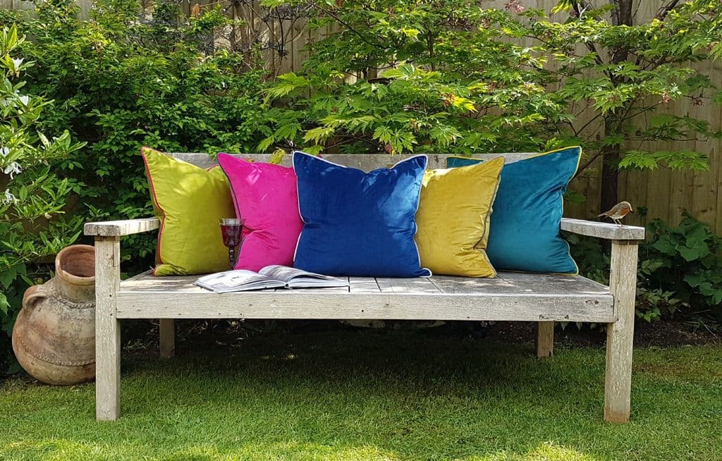 Navy & Grey 55cm Velvet Cushion